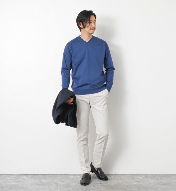 NOLLEY'S goodman「《ビジカジ対応》シルケットスムースドレスL/S V Tシャツ 25AW」|Tシャツ・カットソー|