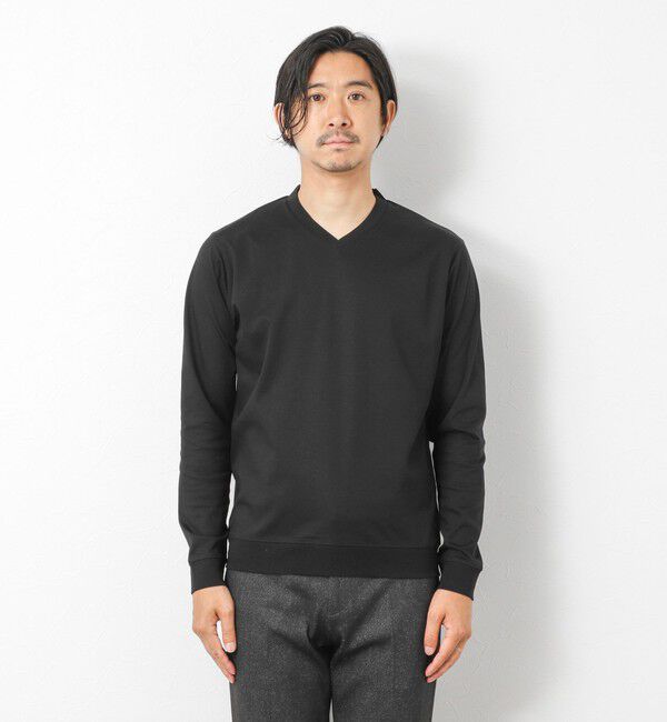 NOLLEY'S goodman「《ビジカジ対応》シルケットスムースドレスL/S V Tシャツ 25AW」|Tシャツ・カットソー|