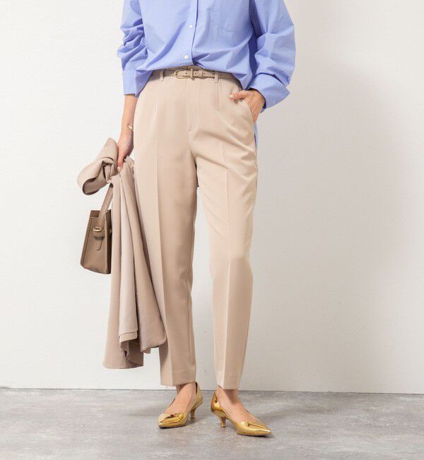 NOLLEY'S「ウォッシャブルダブルクロススリムパンツ」|その他|ベージュ