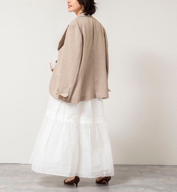 NOLLEY'S sophi「【MARILYN MOON】sheer starched cotton lace tieredスカート」|フレア|