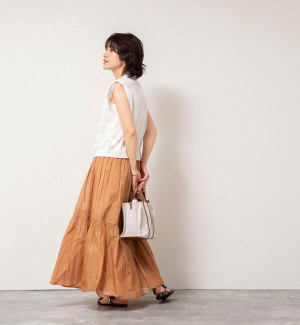 NOLLEY'S sophi「【MARILYN MOON】sheer starched cotton lace tieredスカート」|フレア|