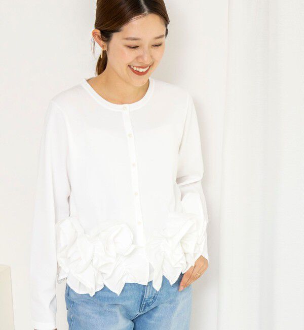 NOLLEY'S「【WEB限定】ウォッシャブルフラワーモチーフカーディガン」|カーディガン|