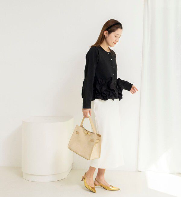 NOLLEY'S「【WEB限定】ウォッシャブルフラワーモチーフカーディガン」|カーディガン|