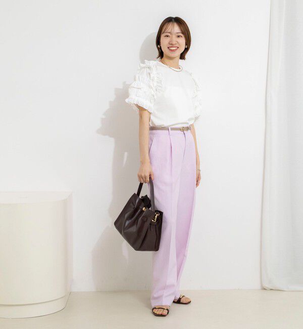 NOLLEY'S「《セットアップ対応》ウォッシャブルストレッチツイル愛されセミワイドパンツ」|その他|