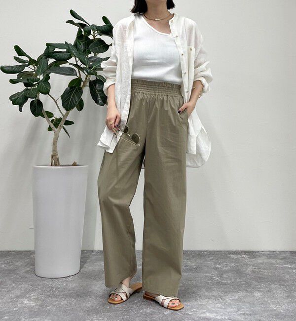 fredy emue「綿ナイロンストレッチセミワイドパンツ」|チノ|