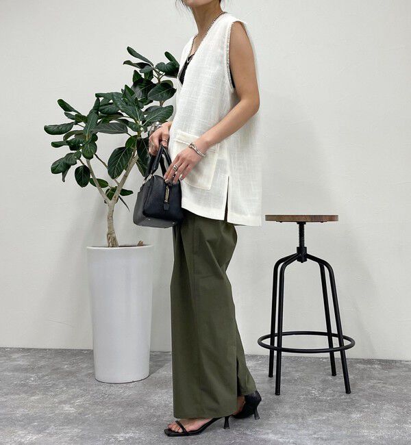 fredy emue「綿ナイロンストレッチセミワイドパンツ」|チノ|