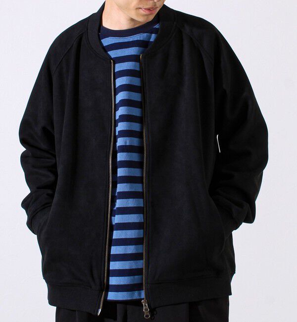 GLOSTER「【秋の新定番】フェイクスエードMA-1ジップブルゾン」|ブルゾン・スタジャン|ブラック