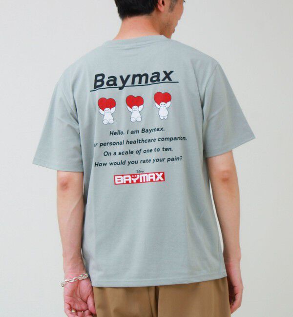 GLOSTER「【ユニセックスで着れる】ベイマックス＆スティッチ バックプリントＴ」|Tシャツ・カットソー|サックス