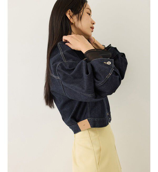 ROPE「ノーカラーデニムジャケット(岡山デニム)/セットアップ対応・イージーケア」|デニムジャケット|