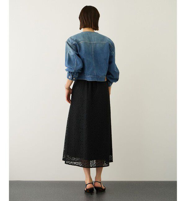 ROPE「ノーカラーデニムジャケット(岡山デニム)/セットアップ対応・イージーケア」|デニムジャケット|