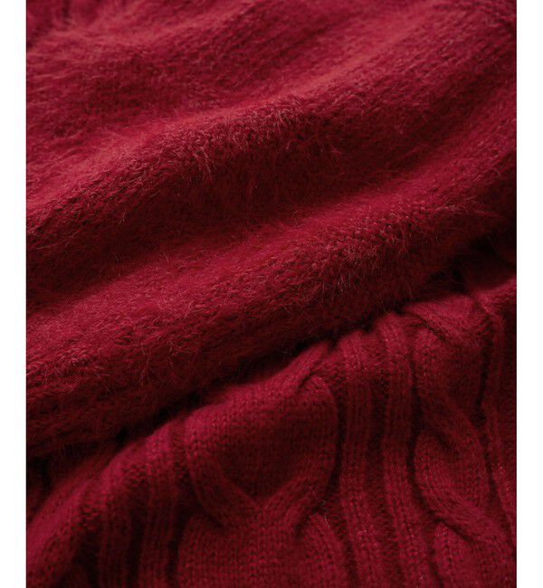 VIS「【洗える】オフショルケーブル編みミニワンピース」|ワンピース|