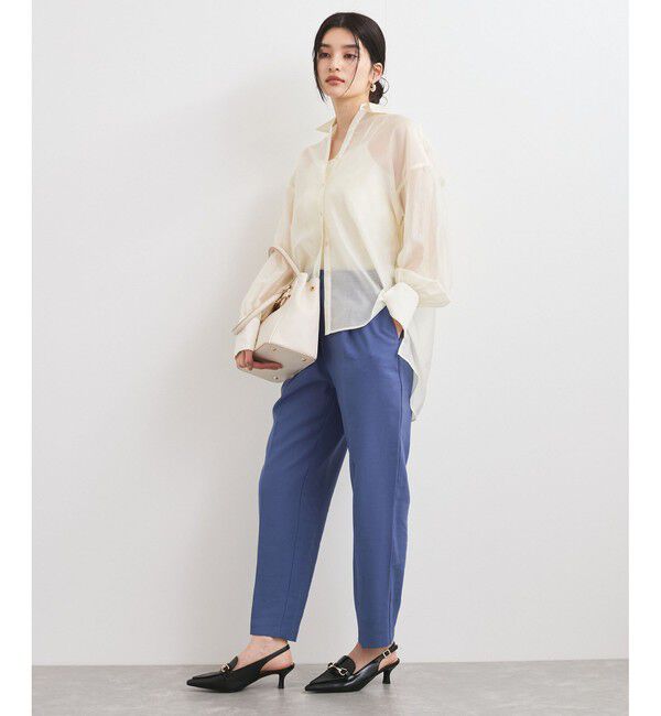 VIS「【洗える】アソートシアーシャツ(フラワー刺繍&無地）」|シャツ・ブラウス|