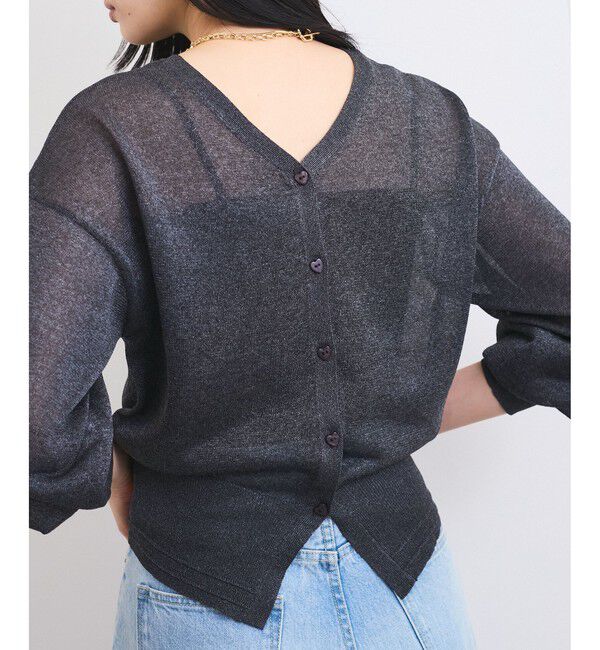 VIS「【前後2WAY】ハート釦シアーカーディガン」|カーディガン|