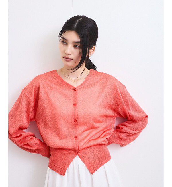 VIS「【前後2WAY】ハート釦シアーカーディガン」|カーディガン|レッド系(61)