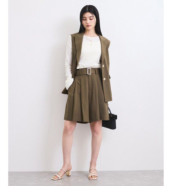 VIS「【セットアップ対応】ベルト付きバミューダパンツ」|チノ|