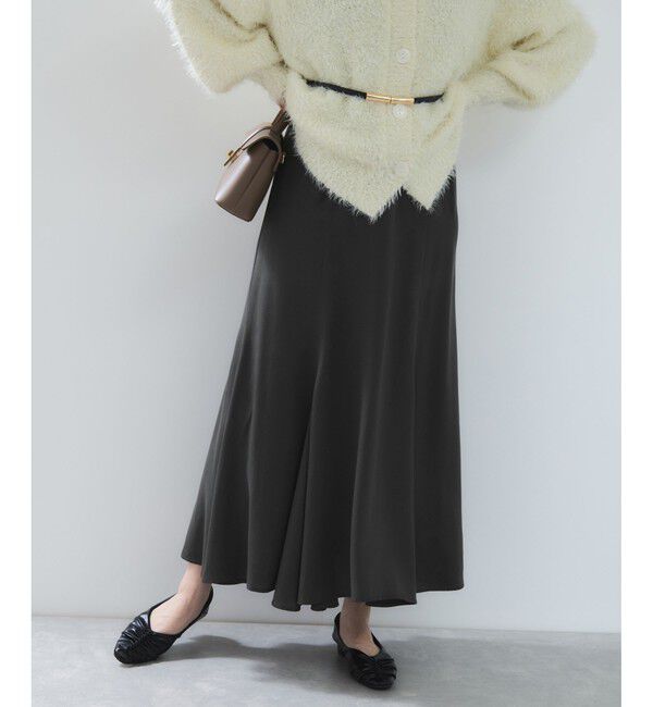 VIS「フィブリルサテン＆レースアソートマーメイドスカート」|スカート|チャコール(06)