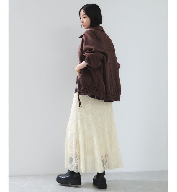 VIS「フィブリルサテン＆レースアソートマーメイドスカート」|スカート|