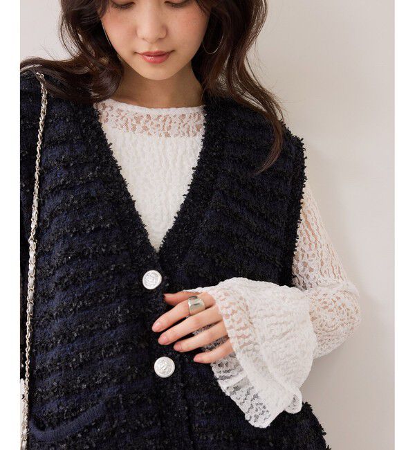 VIS「ツイードニットベスト/イージーケア」|ベスト・ジレ|