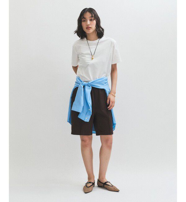 ADAM ET ROPE'「ピンタックイージーハーフパンツ」|チノ|