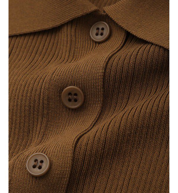 ADAM ET ROPE'「ポロニットリブカーディガン」|カーディガン|
