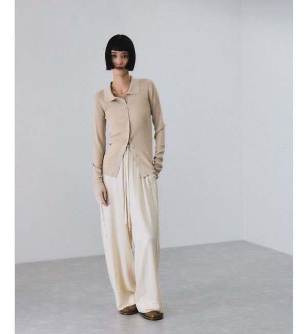 ADAM ET ROPE'「ポロニットリブカーディガン」|カーディガン|