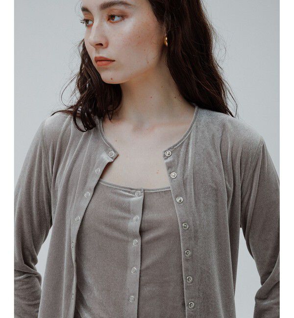 ADAM ET ROPE'「マルチWAYシアートリコットベロアカーディガン」|カーディガン|