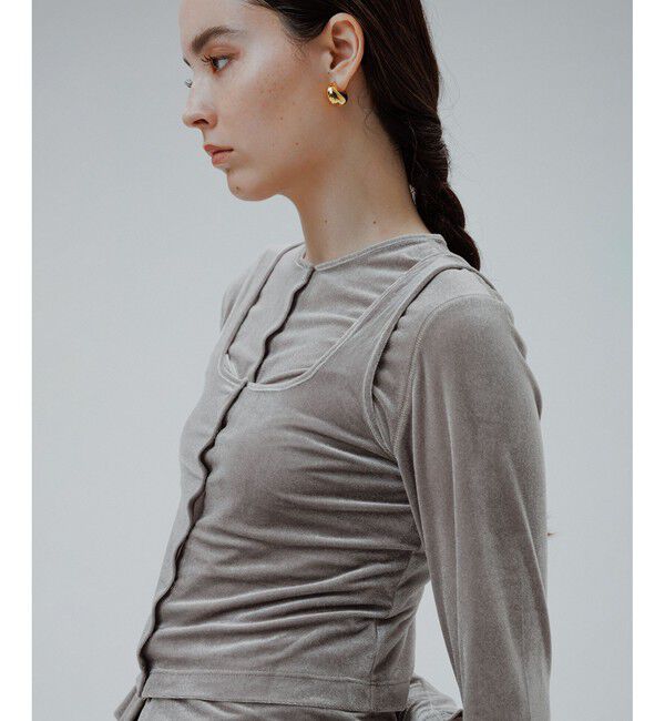 ADAM ET ROPE'「マルチWAYシアートリコットベロアカーディガン」|カーディガン|