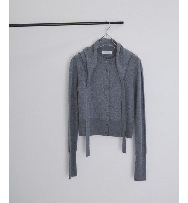 ADAM ET ROPE'「梳毛クルーネックカーディガンストールセット」|カーディガン|グレー(07)