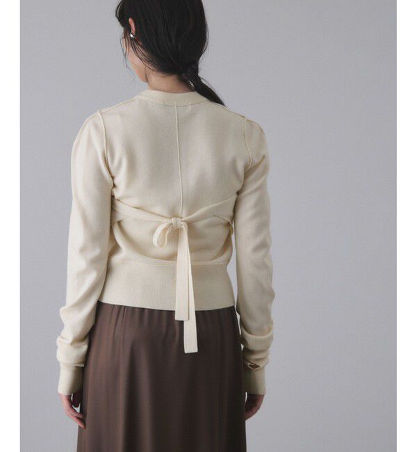 ADAM ET ROPE'「梳毛クルーネックカーディガンストールセット」|カーディガン|