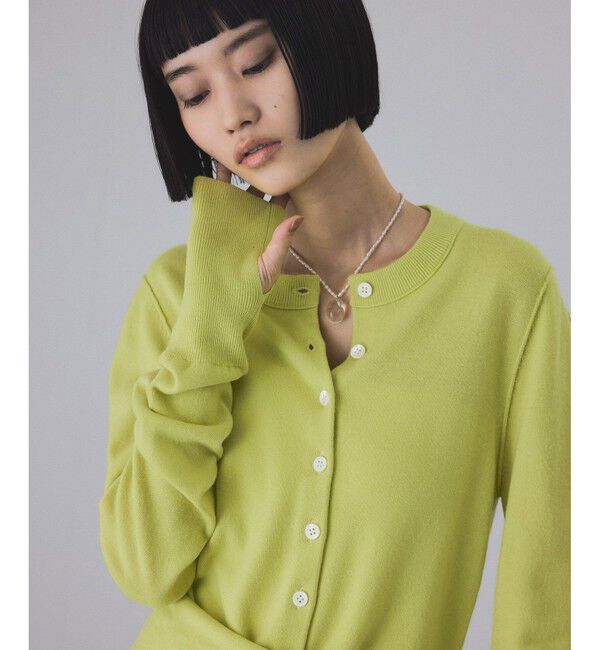 ADAM ET ROPE'「梳毛クルーネックカーディガンストールセット」|カーディガン|