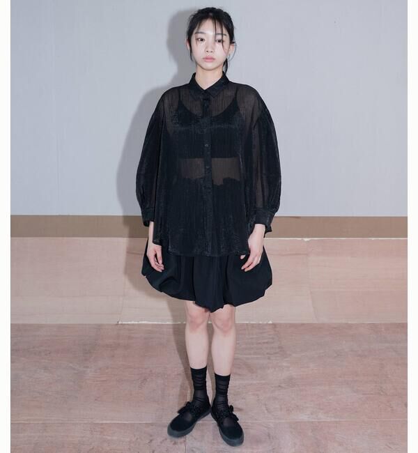  「eunoia| 長袖 シアーシャツ WOMEN」|シャツ・ブラウス|