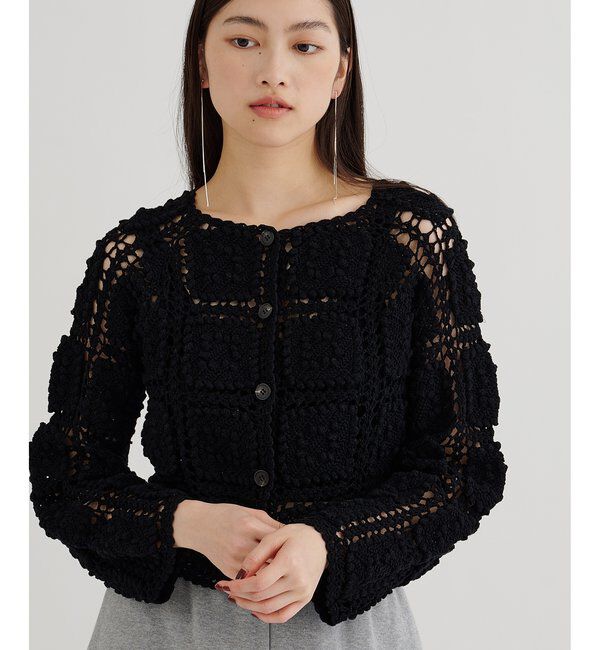  「ハンドクロシェカーデ」|ニット・セーター|