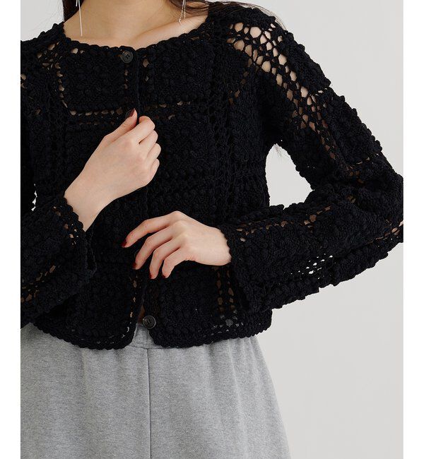  「ハンドクロシェカーデ」|ニット・セーター|