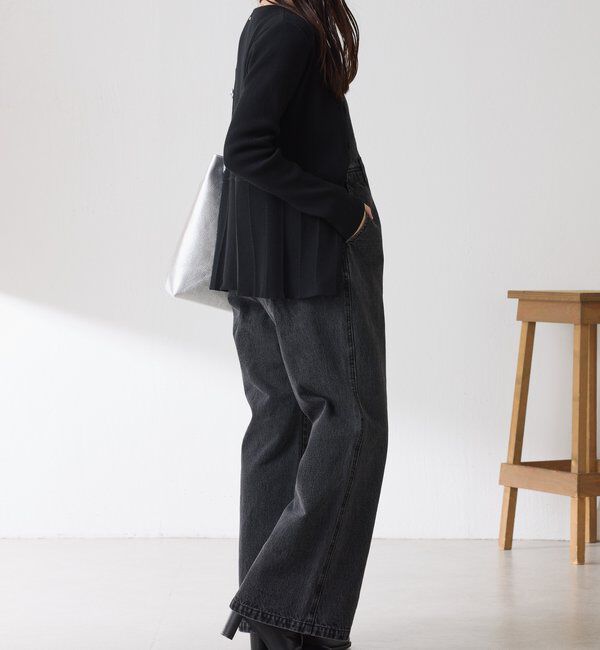  「Q.anos フレアデニムロンパース」|デニム|