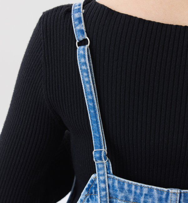  「Q.anos フレアデニムロンパース」|デニム|