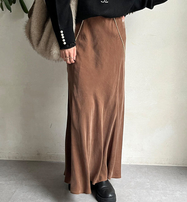  「キュプラ混フレアスカート」|スカート|