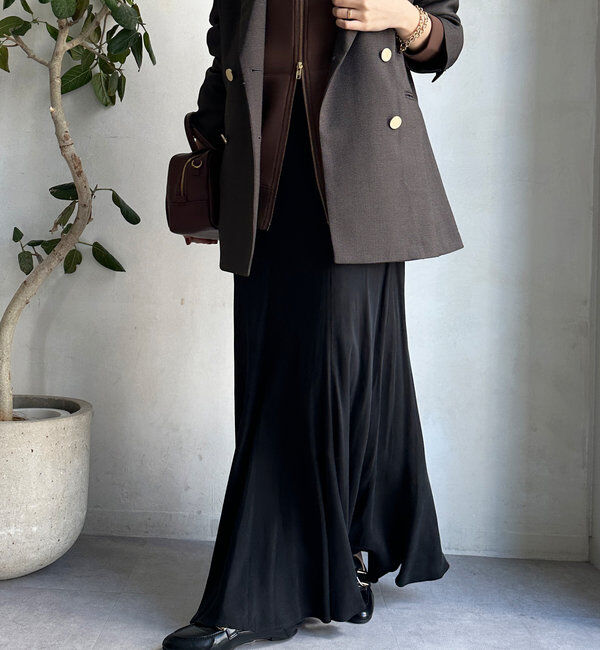  「キュプラ混フレアスカート」|スカート|