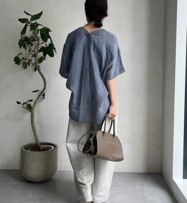  「リヨセルリネン半袖VVシャツ」|シャツ・ブラウス|