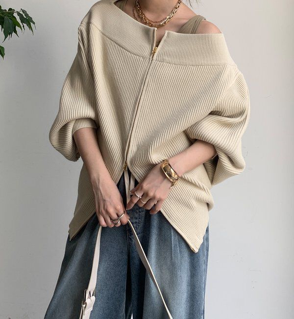  「フロントジップニット」|ニット・セーター|