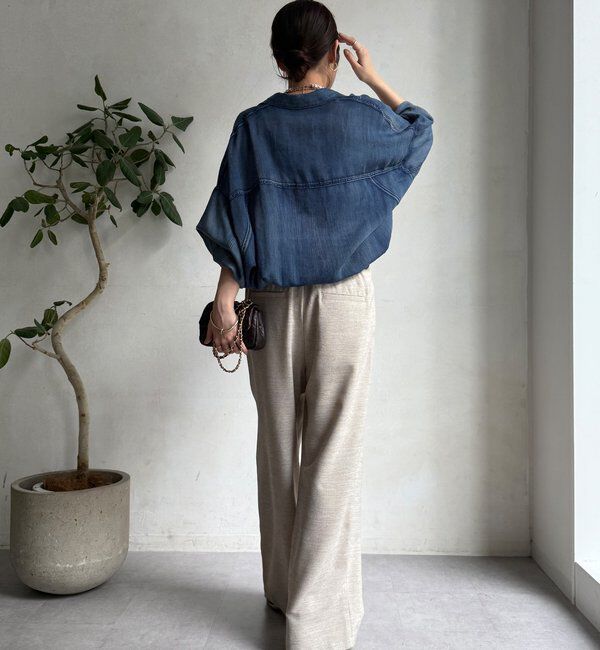  「袖リブシアーデニムドロストシャツ」|シャツ・ブラウス|