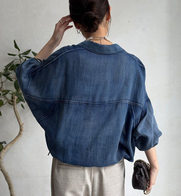  「袖リブシアーデニムドロストシャツ」|シャツ・ブラウス|