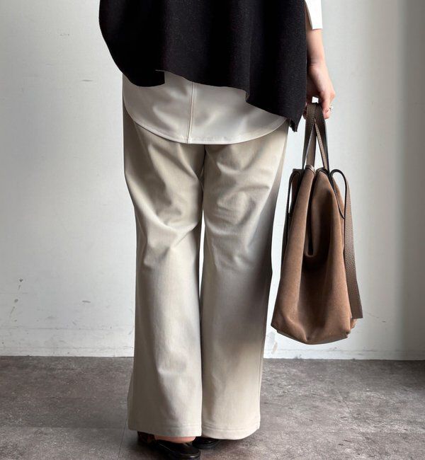  「裏起毛セミフレアイージーパンツ」|チノ|