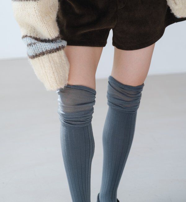  「【新色追加】2WAYハイソックス」|ソックス|グレー