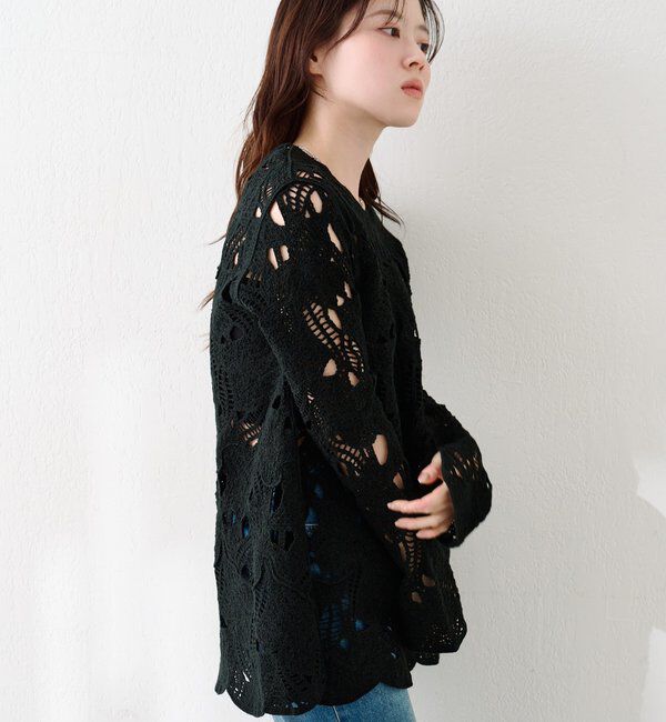  「透かしあみレースミニワンピース」|ワンピース|