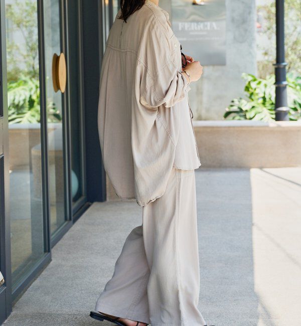  「【セットアップ可能】ガーメントダイワイドパンツ」|チノ|