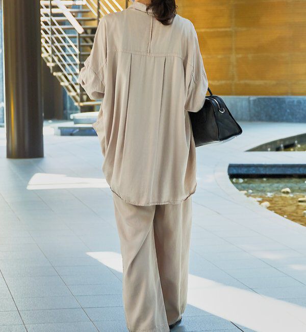  「【セットアップ可能】ガーメントダイワイドパンツ」|チノ|