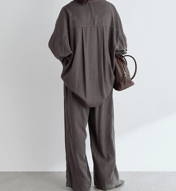  「【セットアップ可能】ガーメントダイワイドパンツ」|チノ|