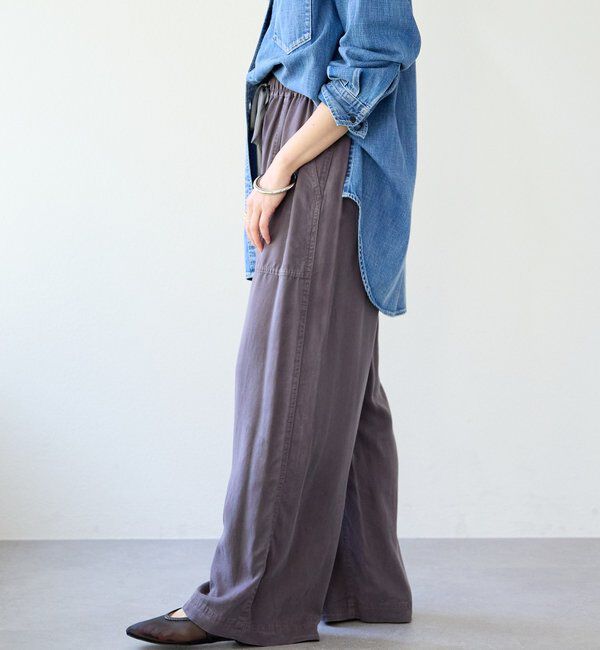  「【セットアップ可能】ガーメントダイワイドパンツ」|チノ|