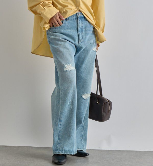  「【MONN.:.(モン)】セミフレアリペアデニム」|デニム|