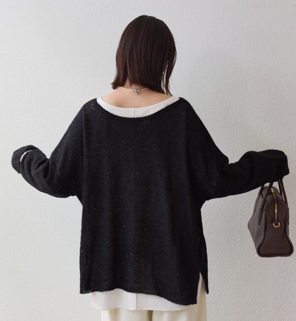  「【リニューアル】2wayスパングルシアーニット」|ニット・セーター|